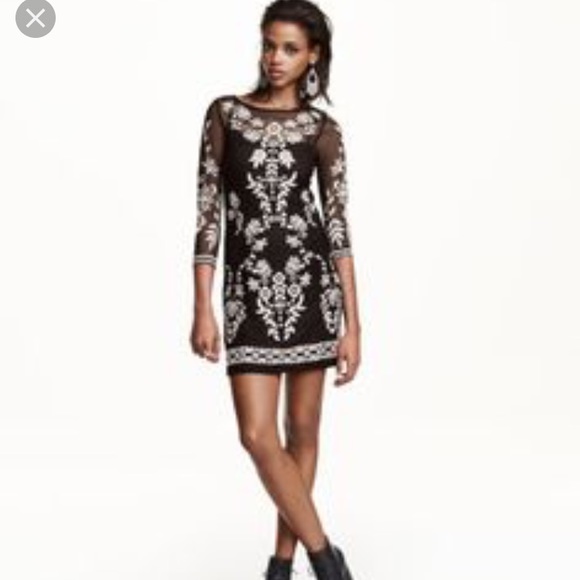 H and m black embroidery dress - Picture 2 of 2